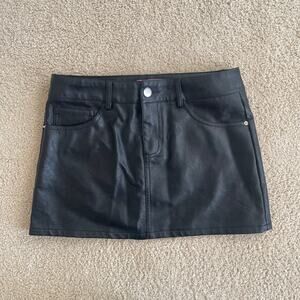 Y2K Edikted Low Rise Mini Faux Leather Skirt - Size XS